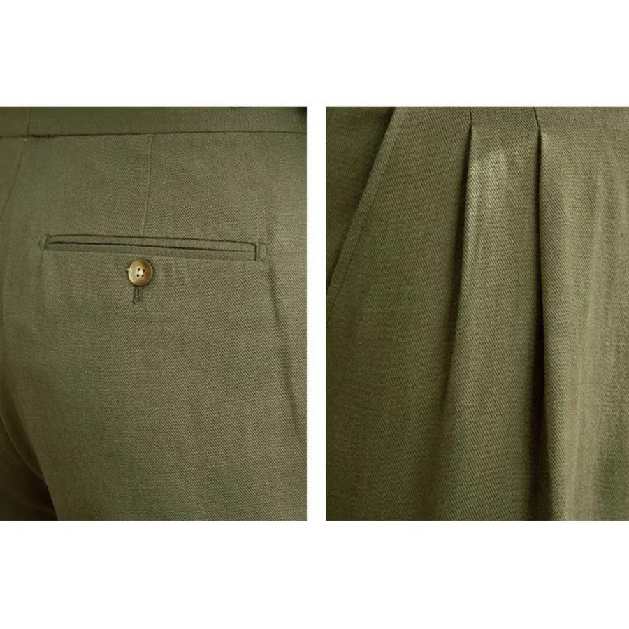 Linen-Cotton - Pleated Trouser CAAYWORLD