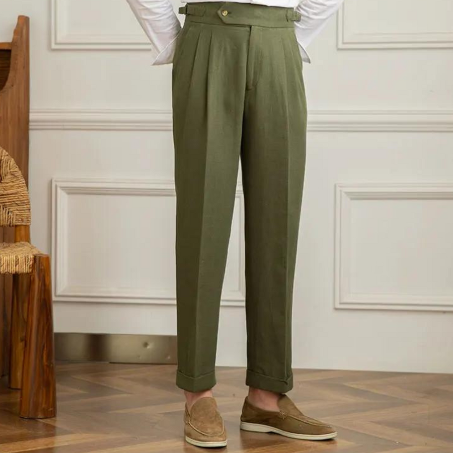 Linen-Cotton - Pleated Trouser CAAYWORLD