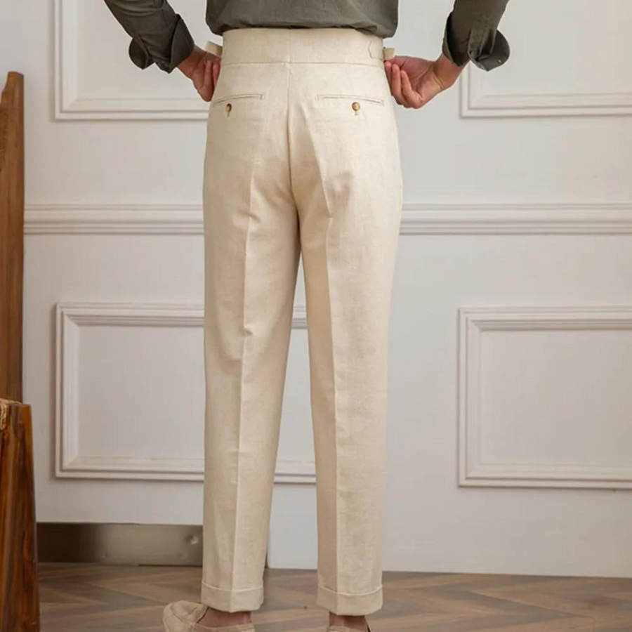 Linen-Cotton - Pleated Trouser CAAYWORLD