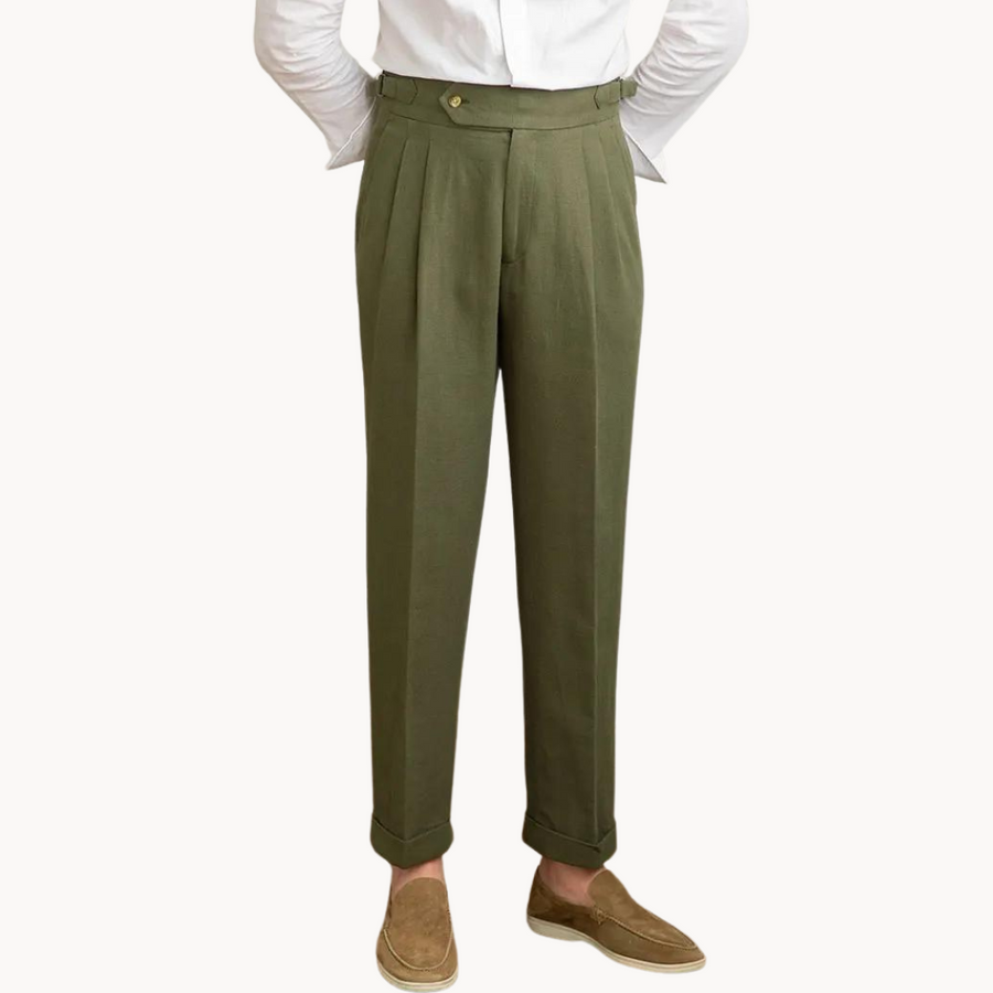 Linen-Cotton - Pleated Trouser CAAYWORLD