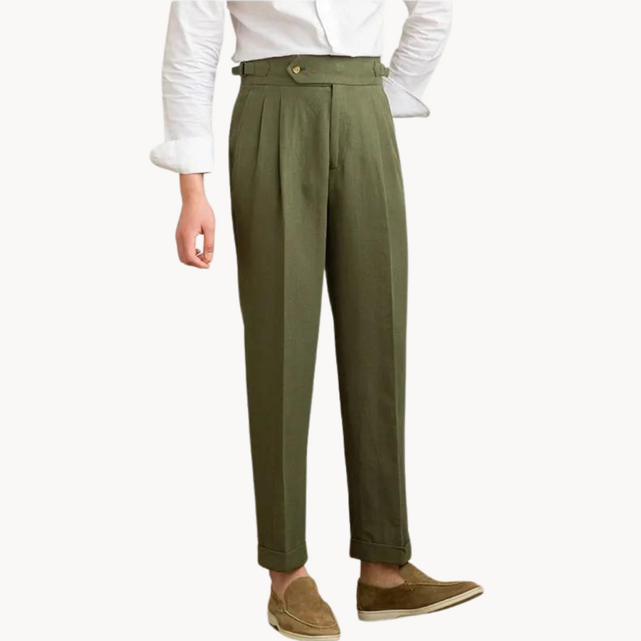 Linen-Cotton - Pleated Trouser CAAYWORLD