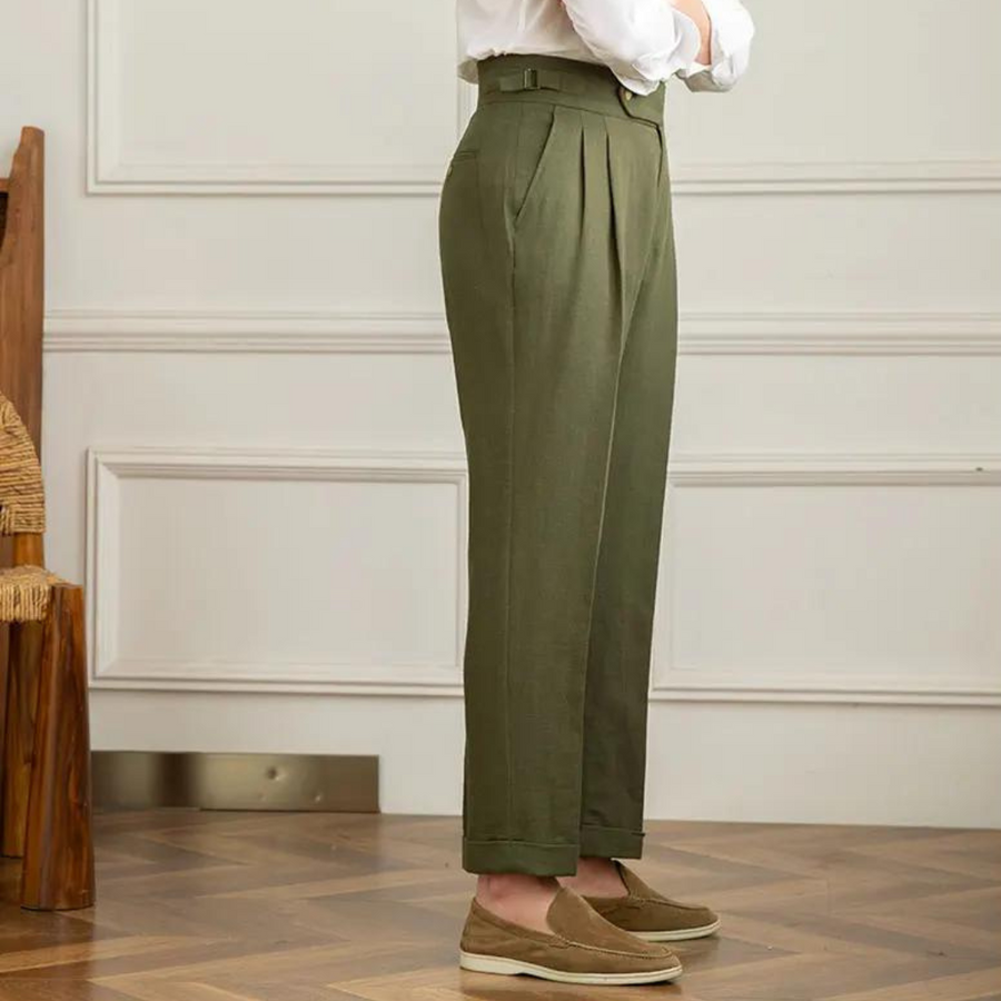 Linen-Cotton - Pleated Trouser CAAYWORLD