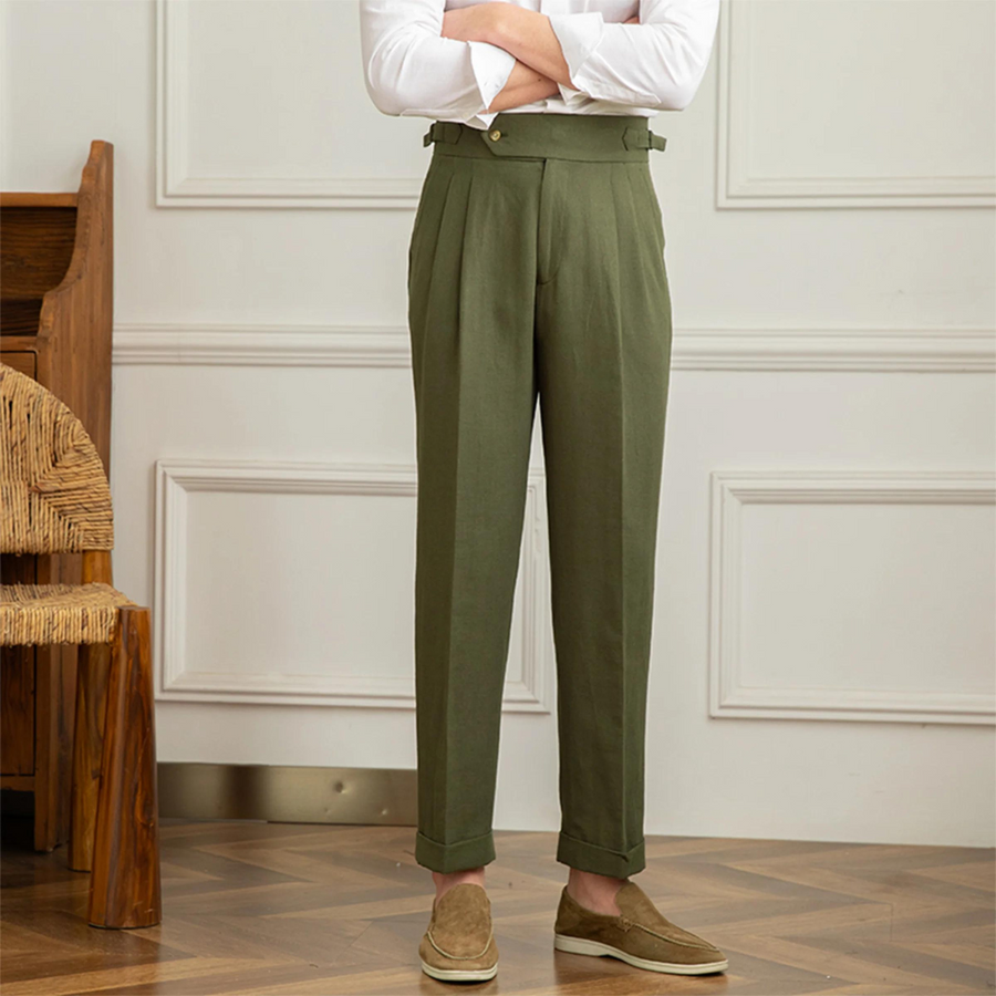 Linen-Cotton - Pleated Trouser CAAYWORLD