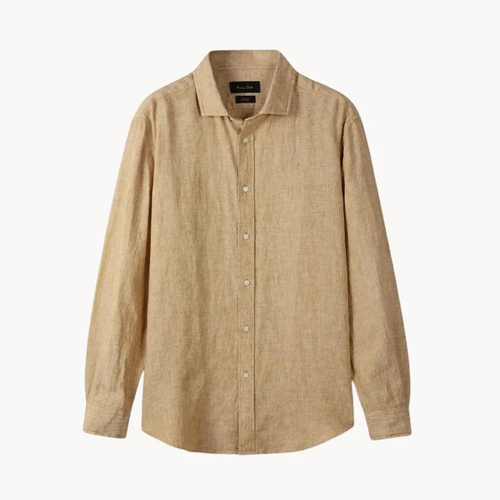 Linen-Cotton Spread Collar - Shirt CAAYWORLD