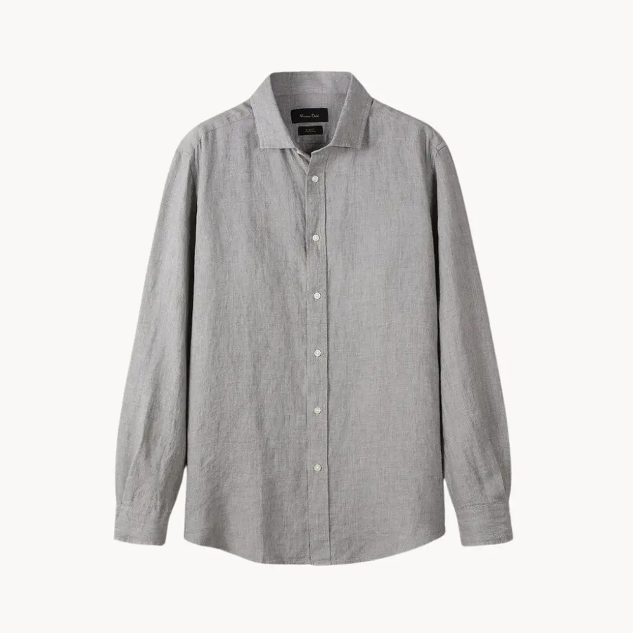 Linen-Cotton Spread Collar - Shirt CAAYWORLD