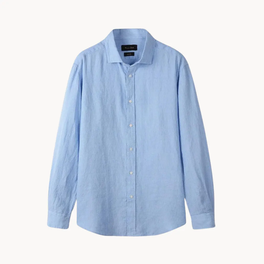 Linen-Cotton Spread Collar - Shirt CAAYWORLD