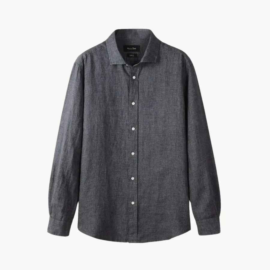 Linen-Cotton Spread Collar - Shirt CAAYWORLD