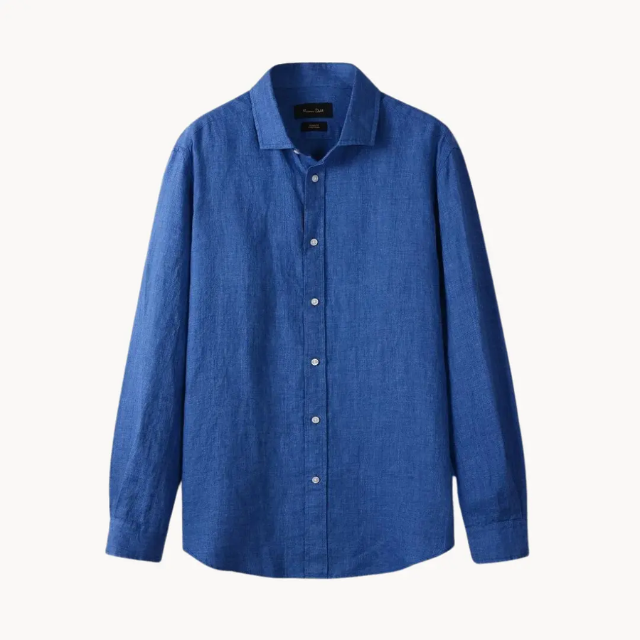 Linen-Cotton Spread Collar - Shirt CAAYWORLD