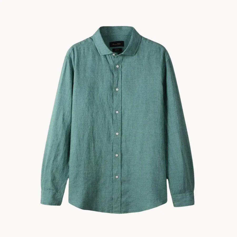 Linen-Cotton Spread Collar - Shirt CAAYWORLD