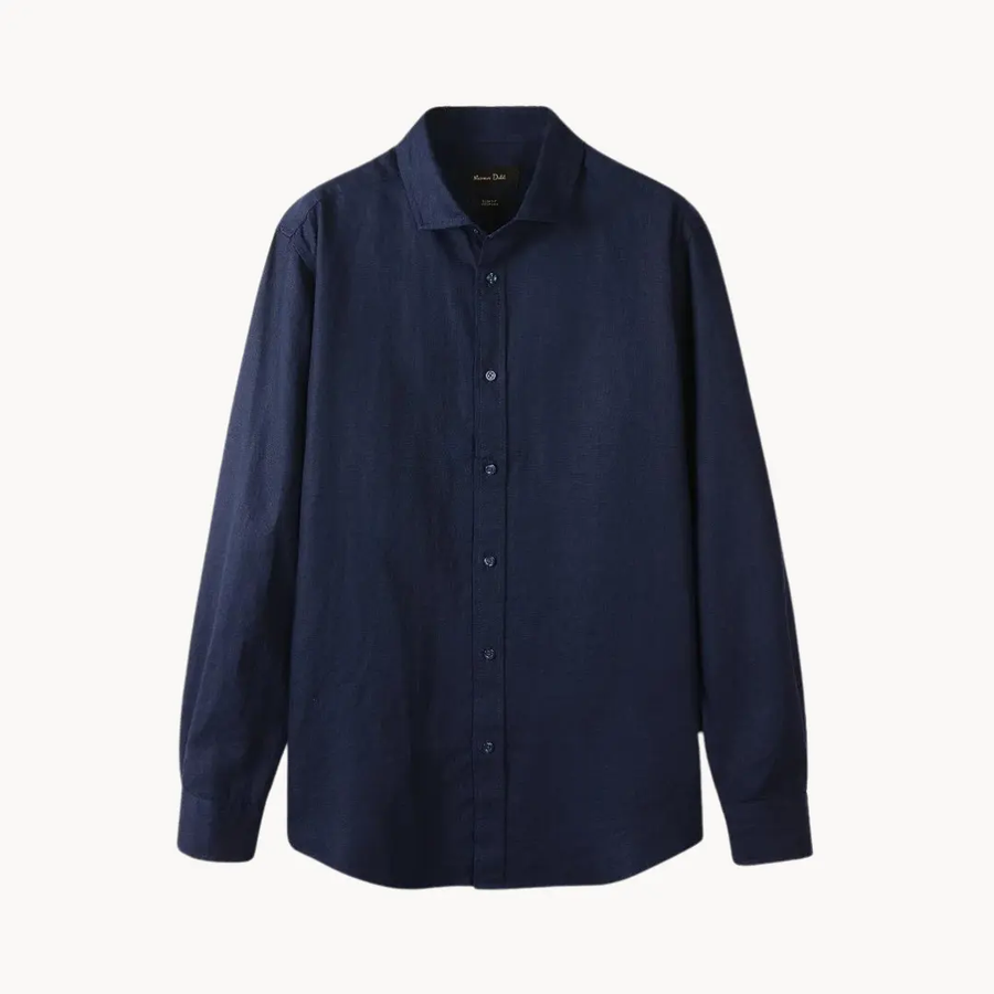 Linen-Cotton Spread Collar - Shirt CAAYWORLD