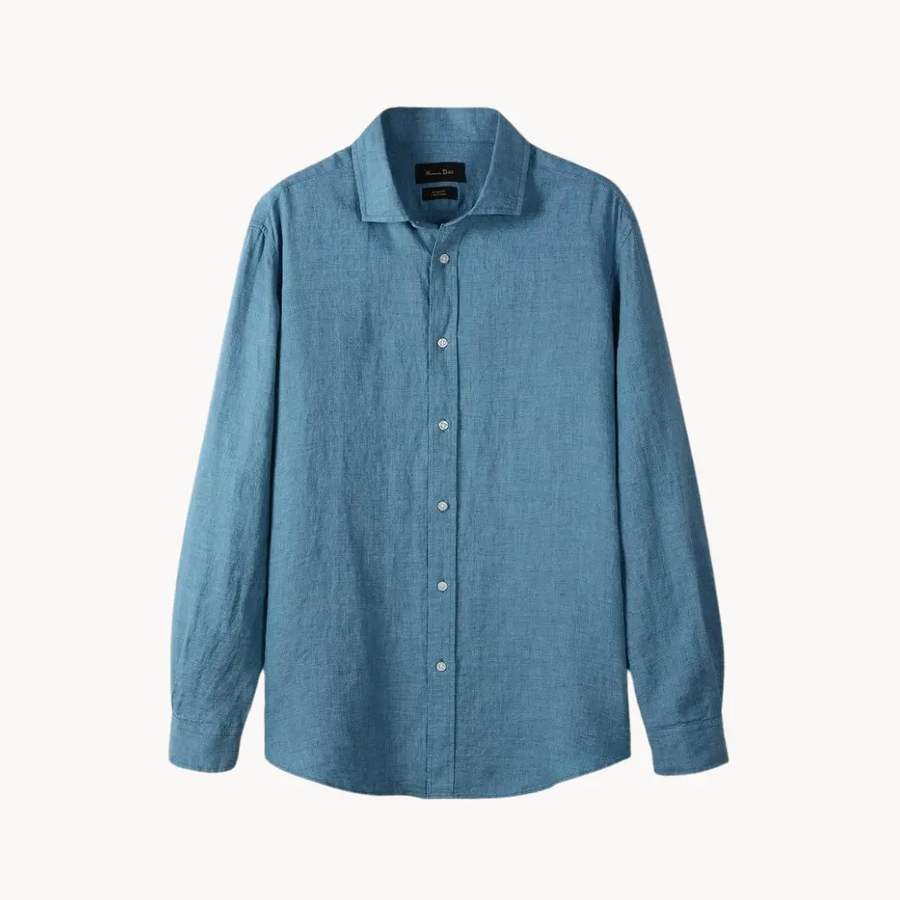 Linen-Cotton Spread Collar - Shirt CAAYWORLD