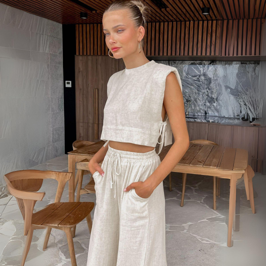 Linen Twin Set - Two-Piece Set CAAYWORLD