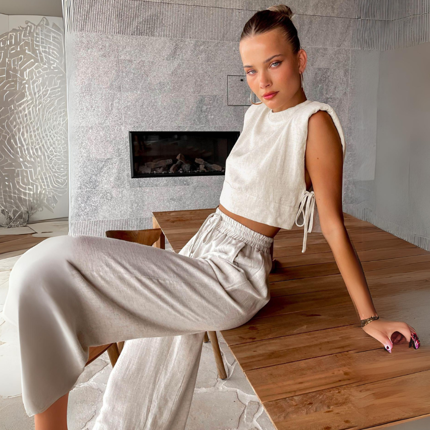 Linen Twin Set - Two-Piece Set CAAYWORLD