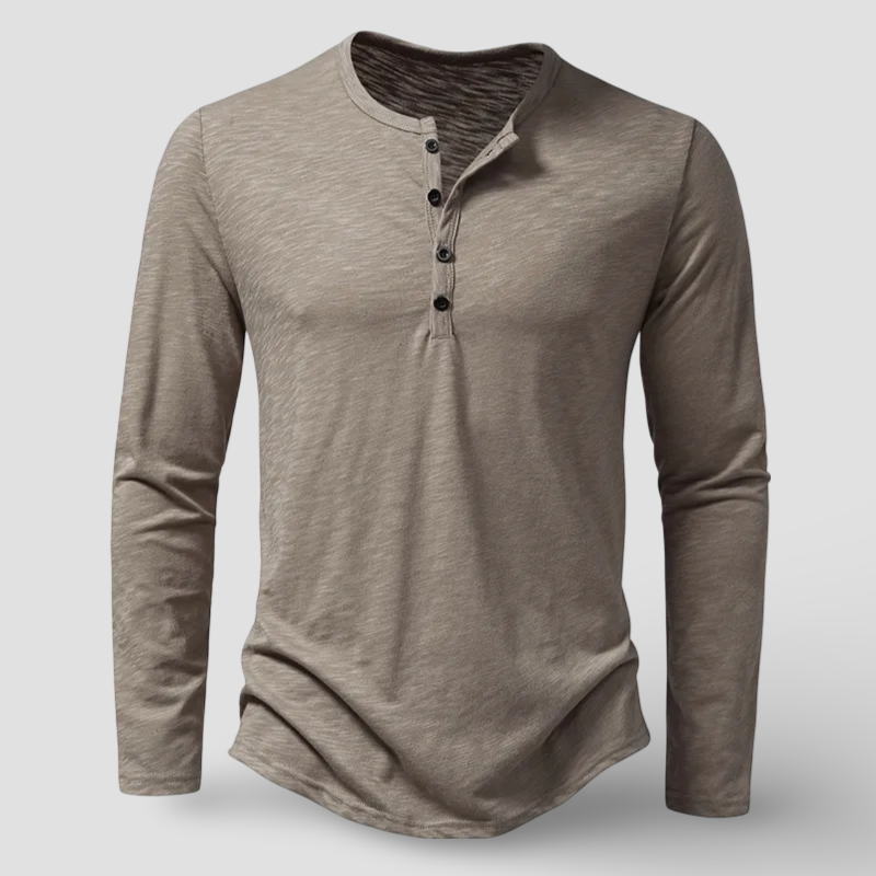 Long Sleeve Henley - T-Shirt CAAYWORLD MEN