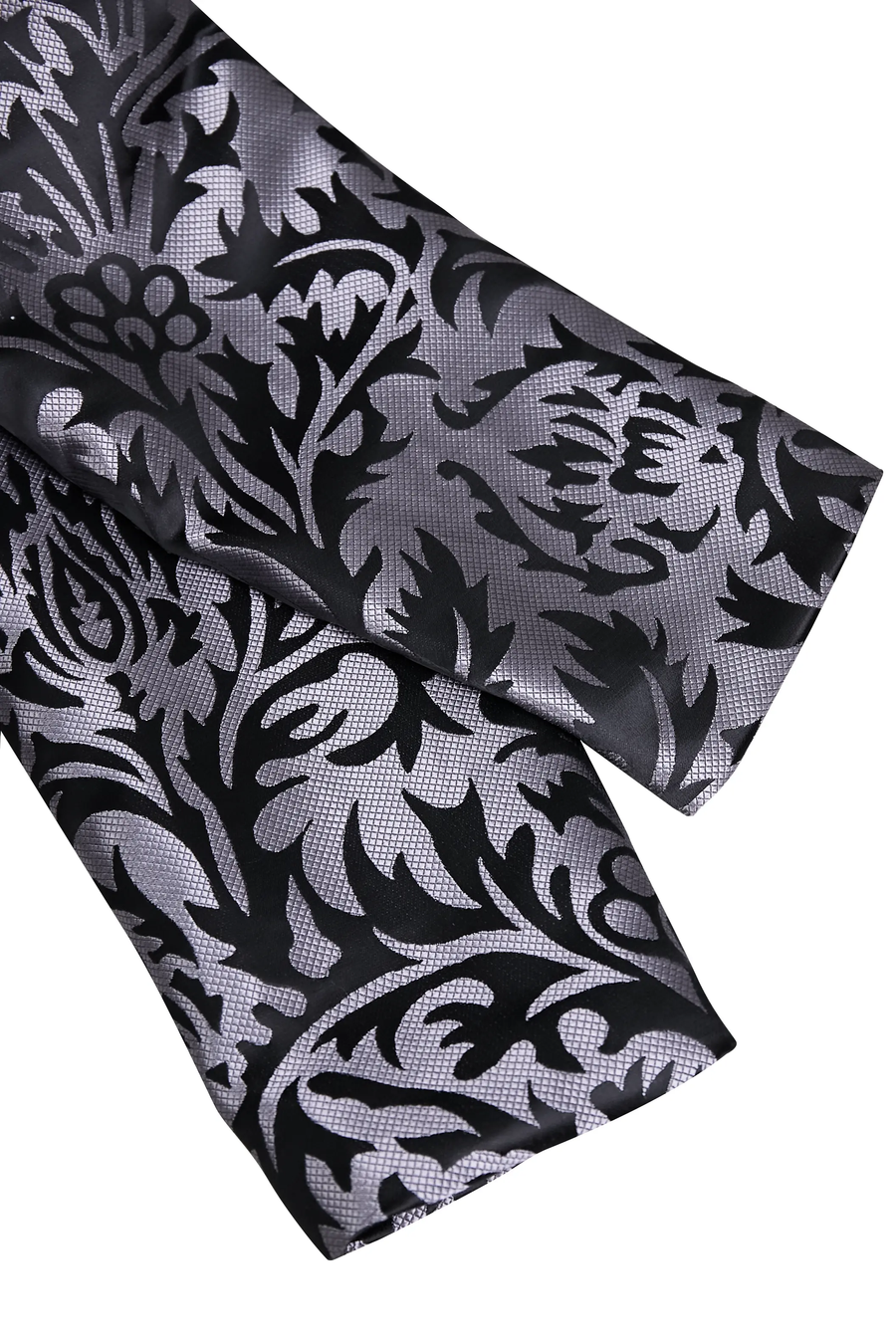 Luxury Black & Silver Floral Jacquard Tailored Blazer - Blazer CAAYWORLD