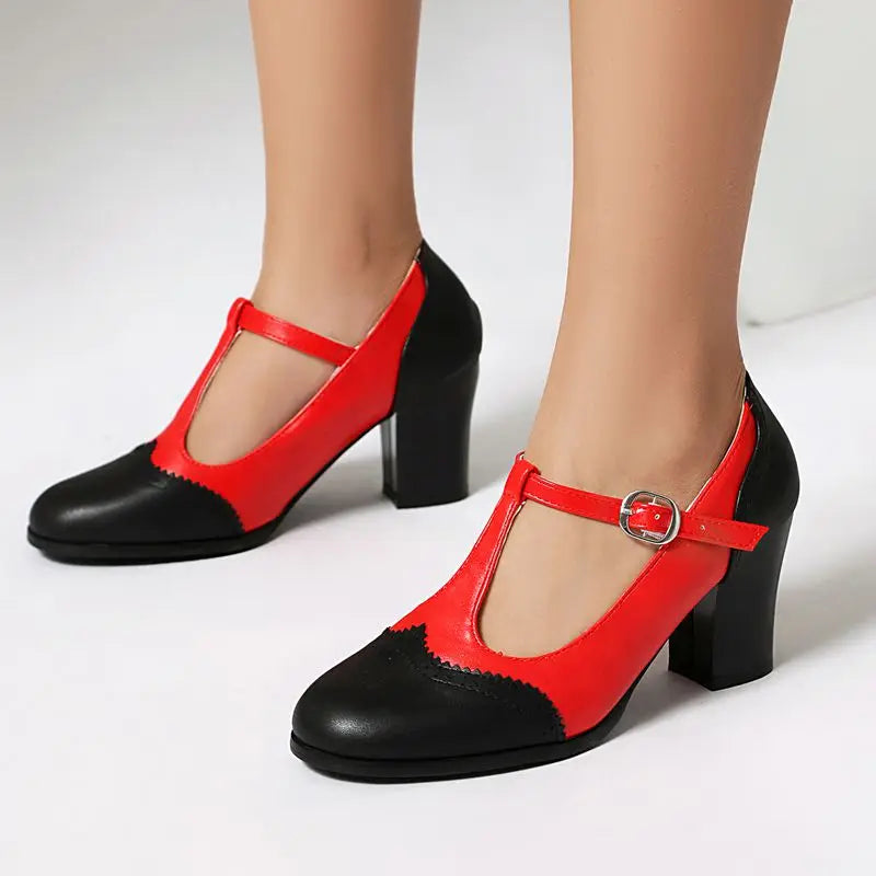 Mary Jane Block Heel - Heels CAAYWORLD WOMEN