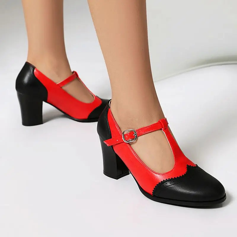Mary Jane Block Heel - Heels CAAYWORLD WOMEN