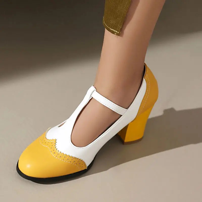 Mary Jane Block Heel - Heels CAAYWORLD WOMEN