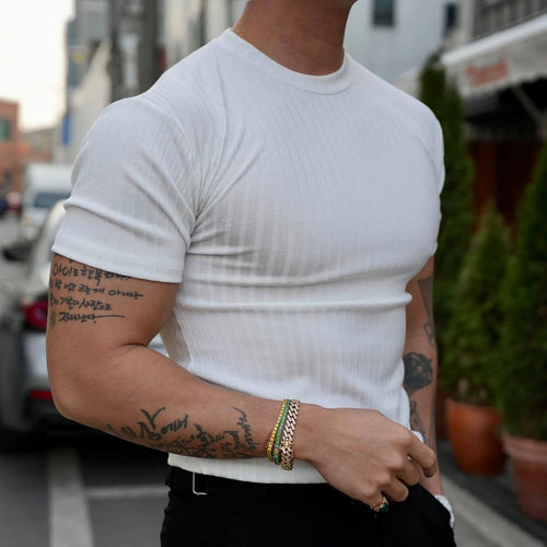 Massimo Ribbed Crew Neck - T-Shirt CAAYWORLD MEN