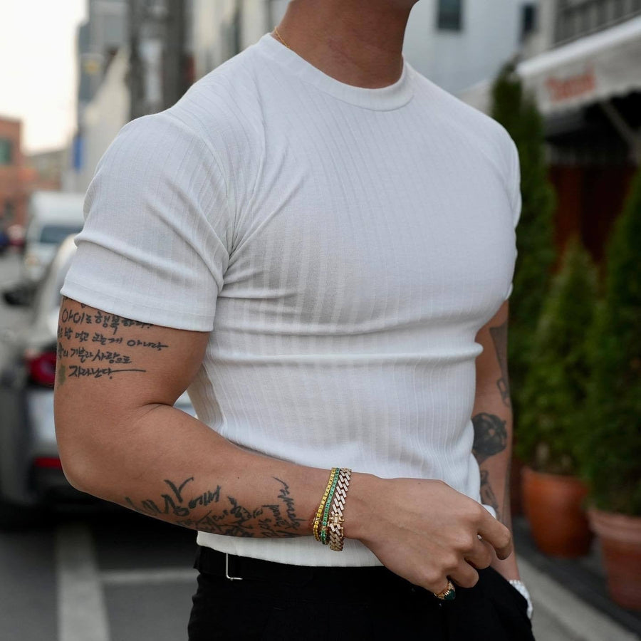Massimo Ribbed Crew Neck - T-Shirt CAAYWORLD MEN