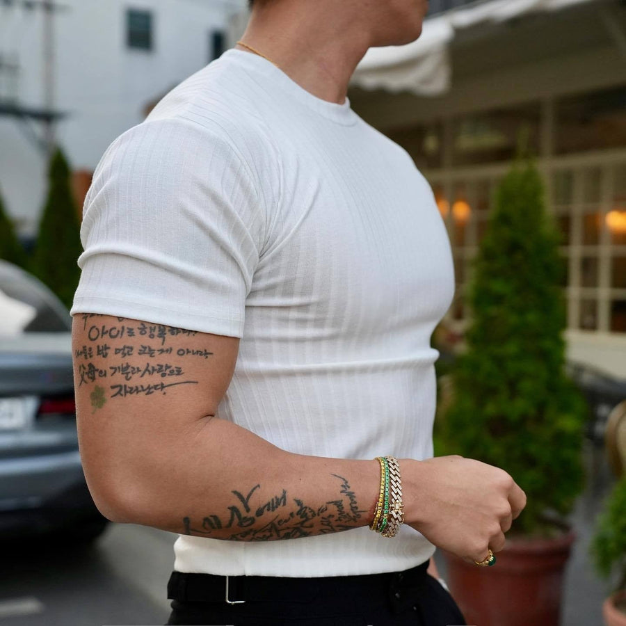 Massimo Ribbed Crew Neck - T-Shirt CAAYWORLD MEN