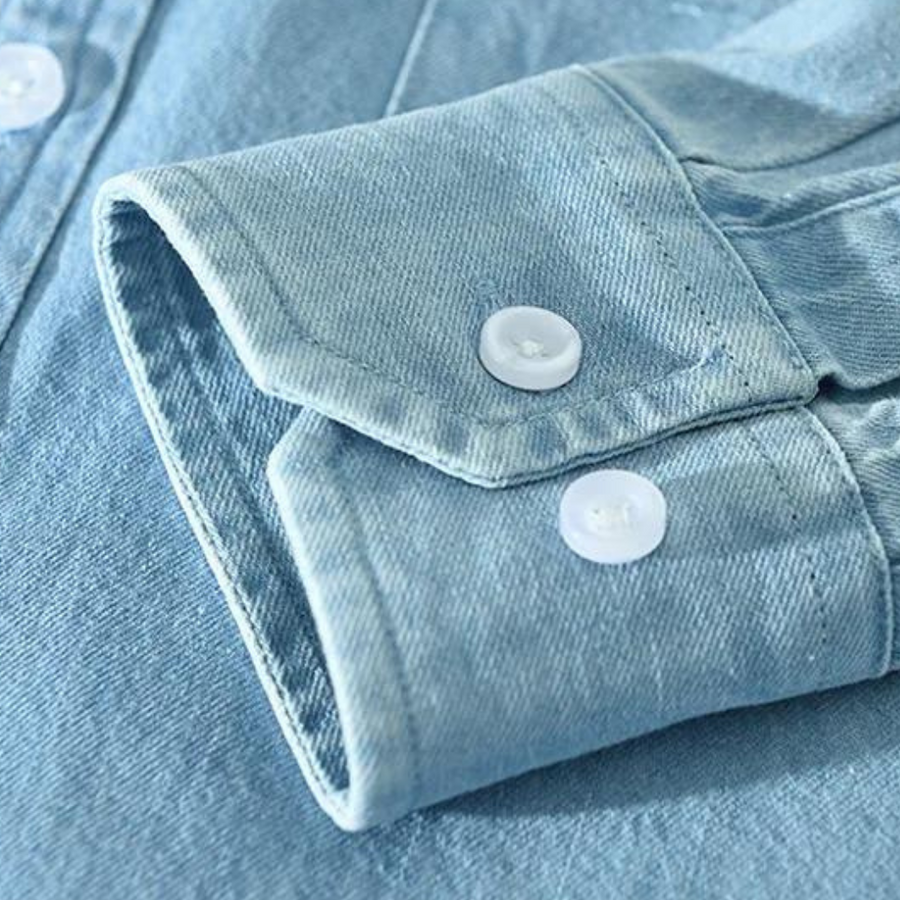 Massimo Washed Denim Button-Down - Shirt CAAYWORLD MEN