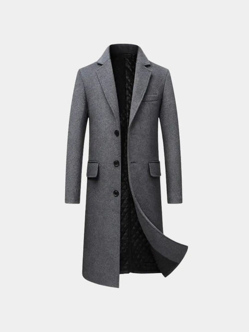 Mens Wool Blend Trench Coat - CAAYWORLD CAAYWORLD