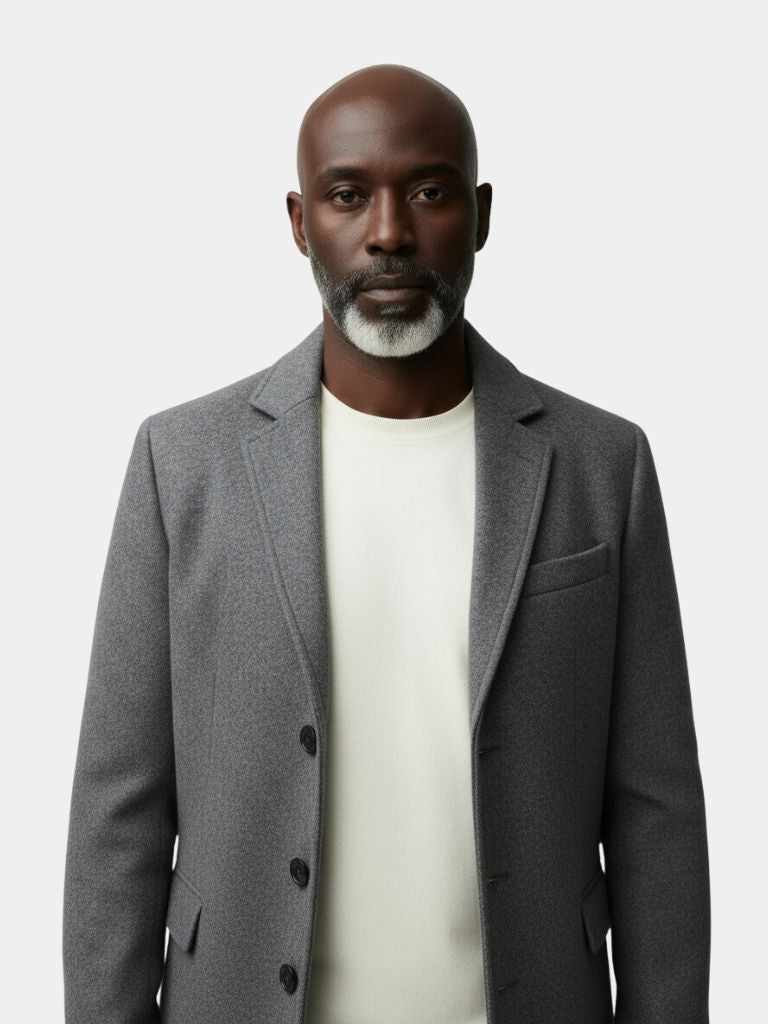Mens Wool Blend Trench Coat - CAAYWORLD CAAYWORLD