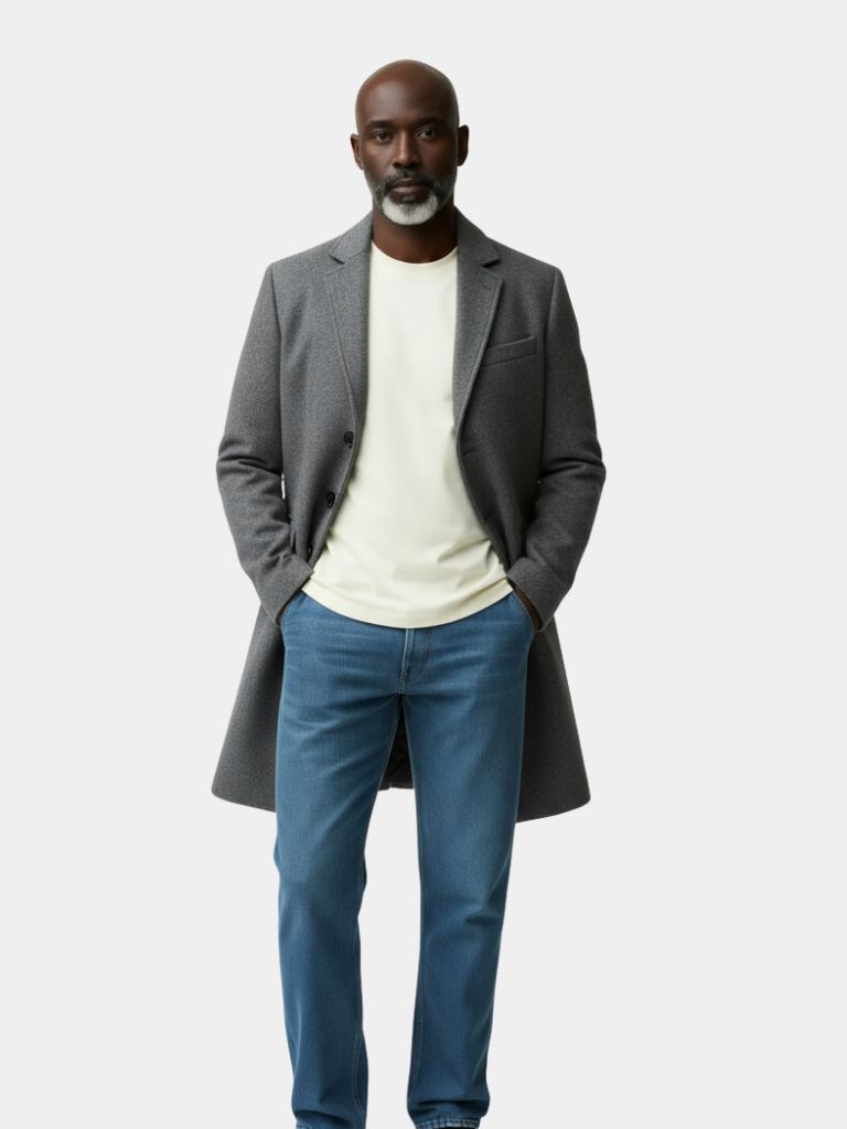 Mens Wool Blend Trench Coat - CAAYWORLD CAAYWORLD