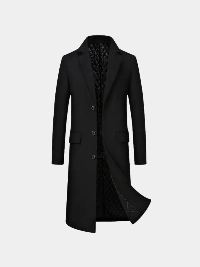 Mens Wool Blend Trench Coat - CAAYWORLD CAAYWORLD