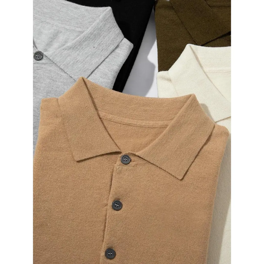 Merino Wool Knit - Polo CAAYWORLD