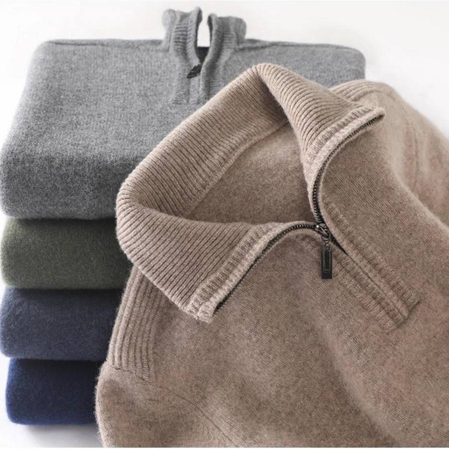 Merino Wool Quarter Zip - Sweater CAAYWORLD MEN