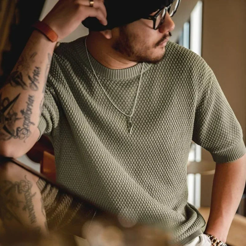Milano Retro Ribbed Knit - T-Shirt CAAYWORLD MEN