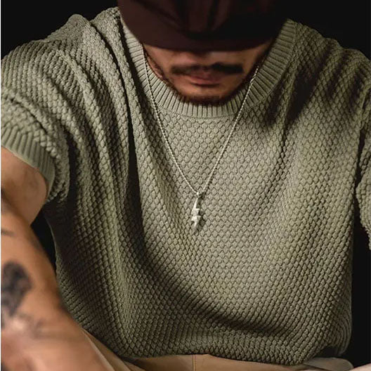 Milano Retro Ribbed Knit - T-Shirt CAAYWORLD MEN