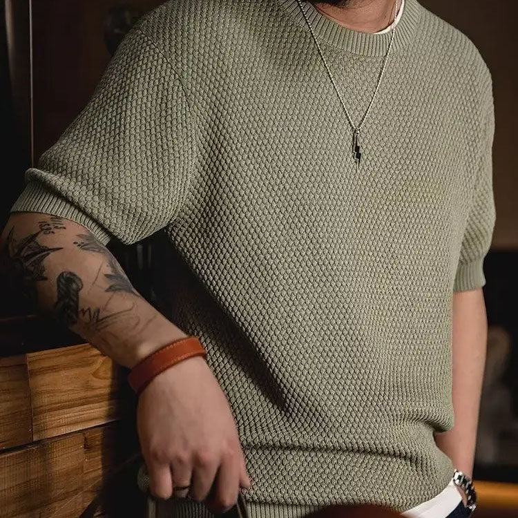 Milano Retro Ribbed Knit - T-Shirt CAAYWORLD MEN