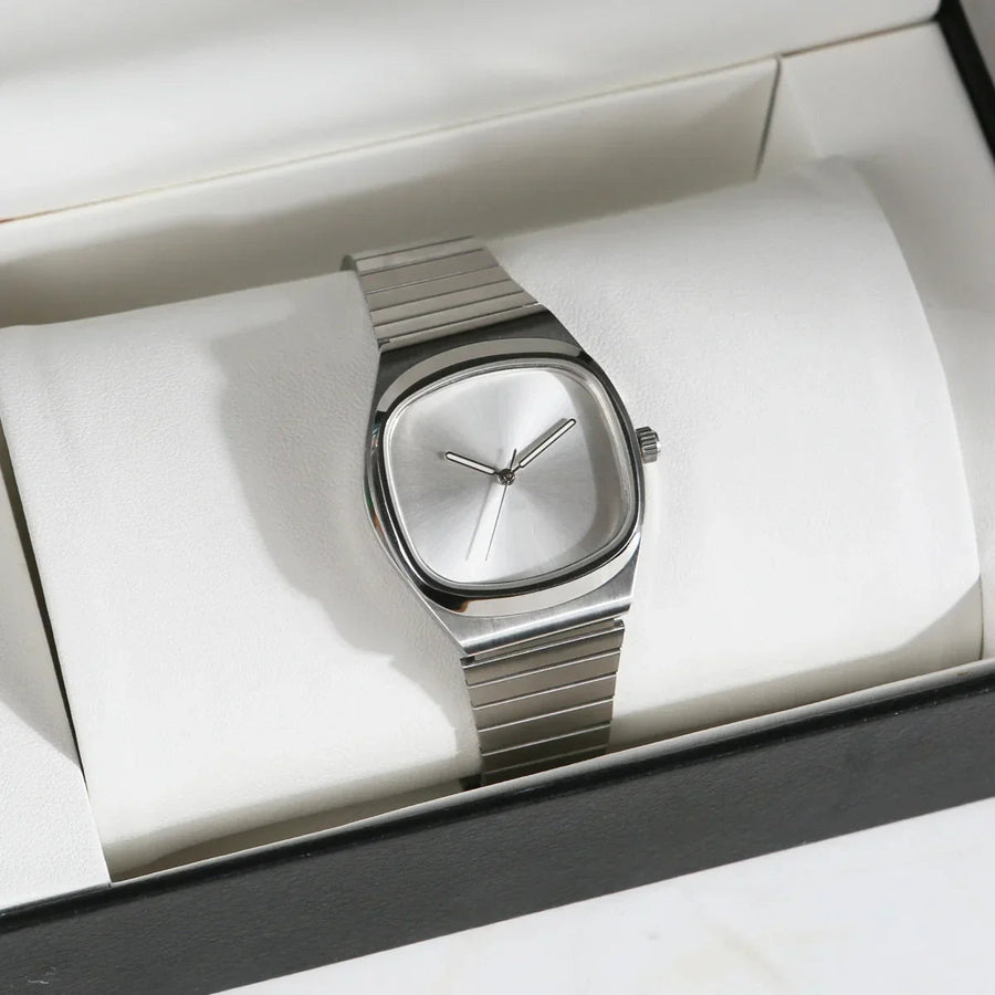 Minimalist Black Leather Strap - Watch CAAYWORLD MEN