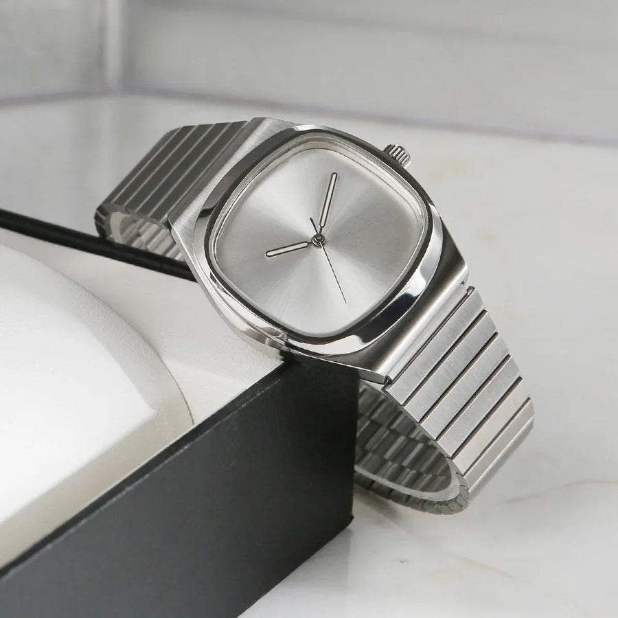 Minimalist Black Leather Strap - Watch CAAYWORLD MEN