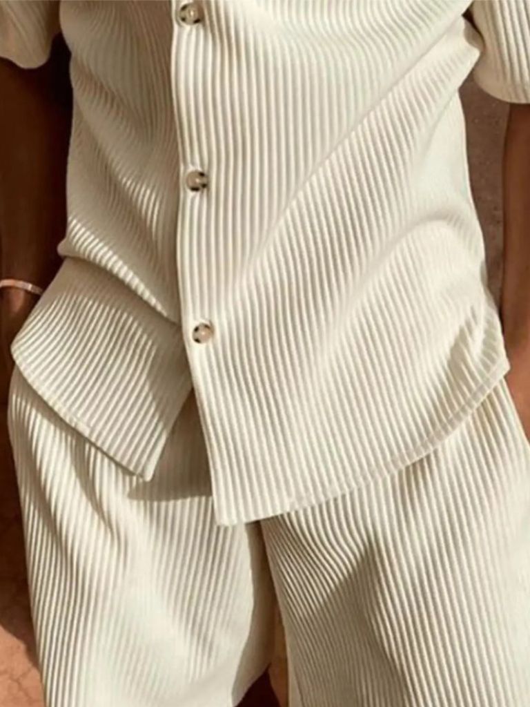 Minimalist Corduroy Set Shorts and Shirt - CAAYWORLD CAAYWORLD