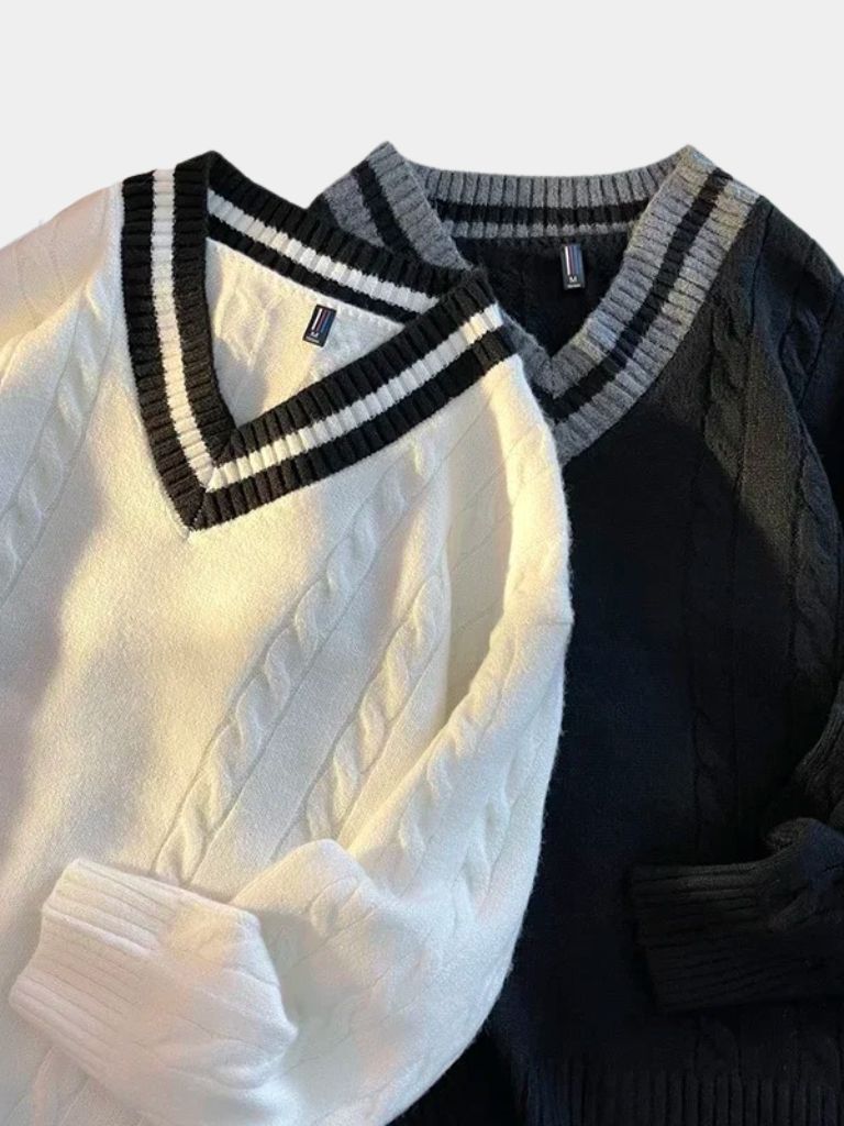 Minimalist V-Neck Sweater - CAAYWORLD CAAYWORLD