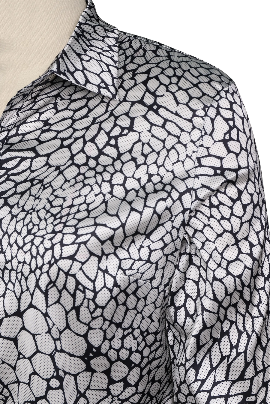 Modern Satin Printed Snake Pattern - Blouse CAAYWORLD