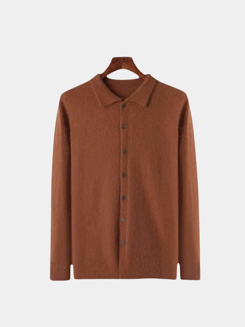 100% Cashmere Polo Cardigan - CAAYWORLD CAAYWORLD