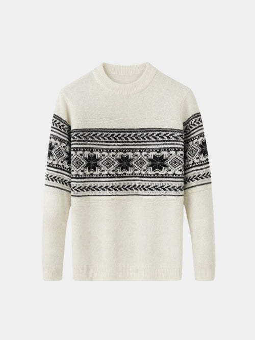 100% Wool Fair Isle Pullover Sweater Jumper - CAAYWORLD CAAYWORLD