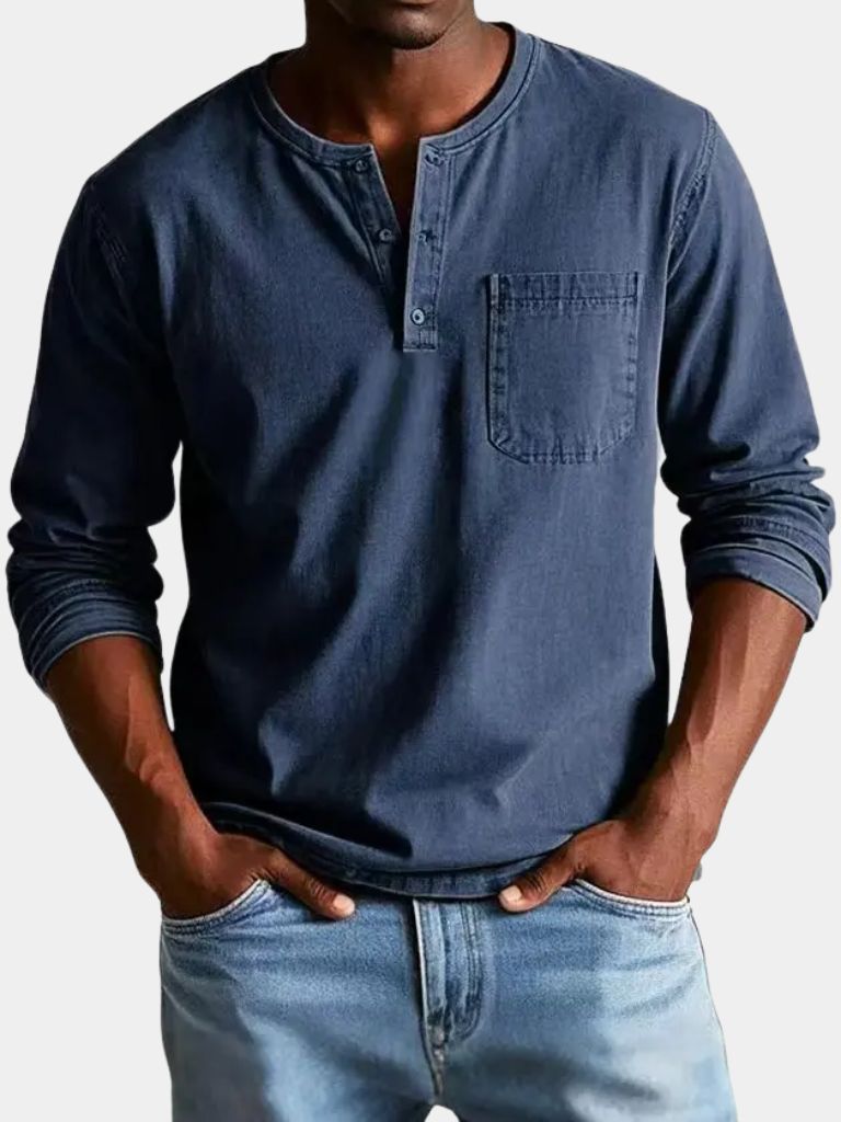 Nash Henley Long Sleeve Shirt – CAAYWORLD CAAYWORLD