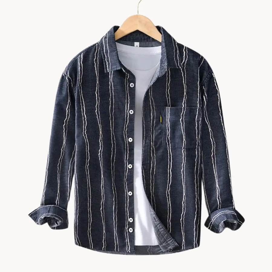 Nautique Striped Button-Up - Shirt CAAYWORLD