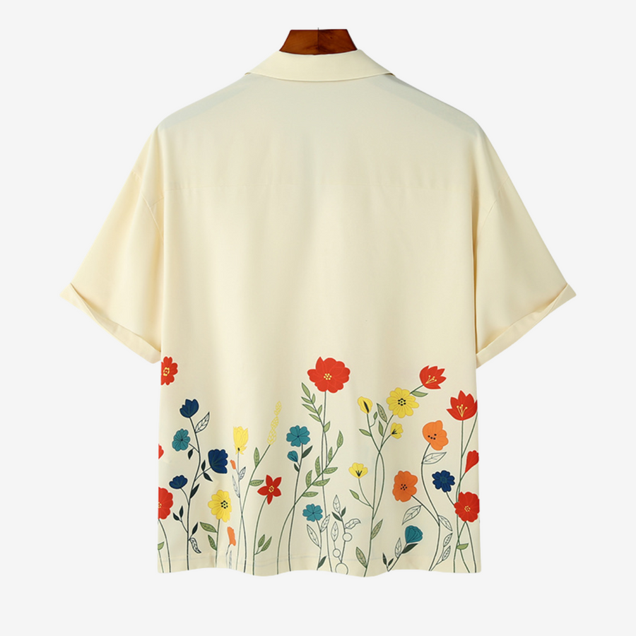 Navy Floral Print Button-Down - Shirt CAAYWORLD MEN