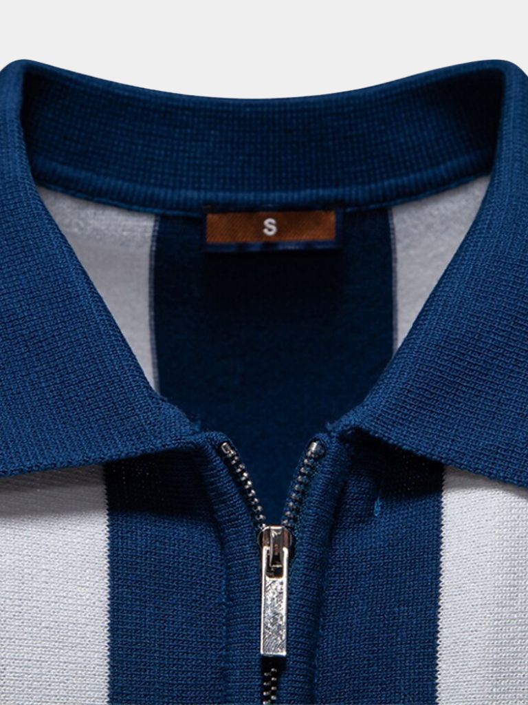 Navy Stripe Polo - CAAYWORLD CAAYWORLD