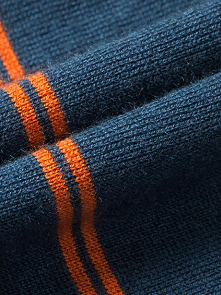 Navy Sunset Striped Polo - CAAYWORLD CAAYWORLD