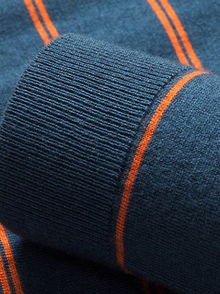 Navy Sunset Striped Polo - CAAYWORLD CAAYWORLD