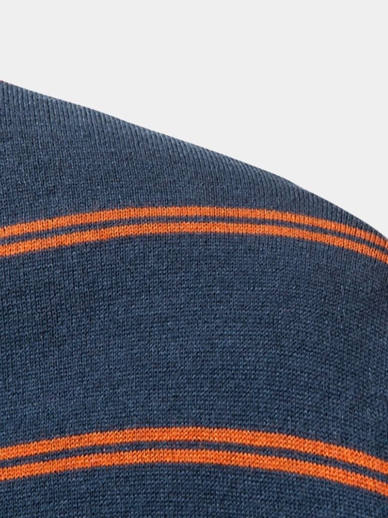 Navy Sunset Striped Polo - CAAYWORLD CAAYWORLD