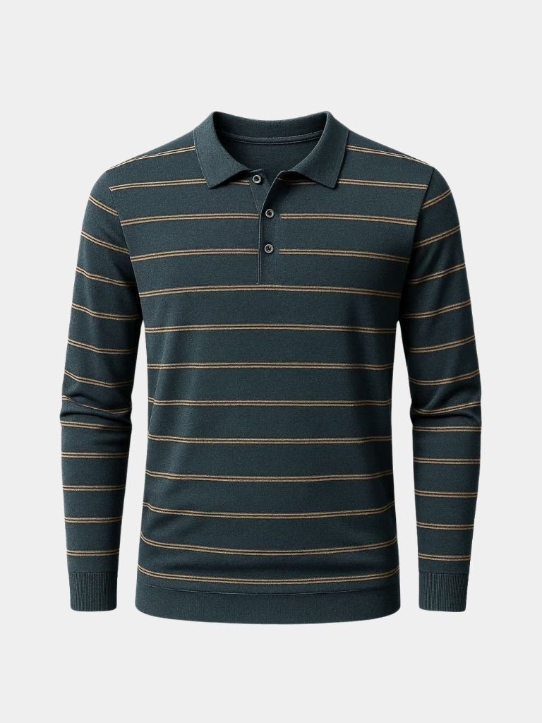 Navy Sunset Striped Polo - CAAYWORLD CAAYWORLD